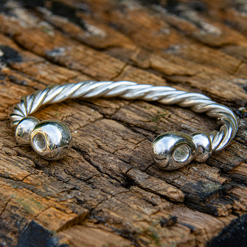 Anglo Saxon style torc bangle inspired by the Snettisham Great Torc