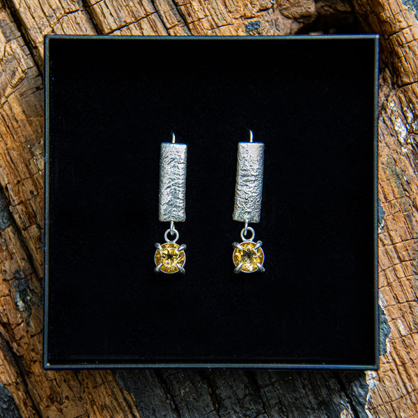 Sterling silver and citrine earrings