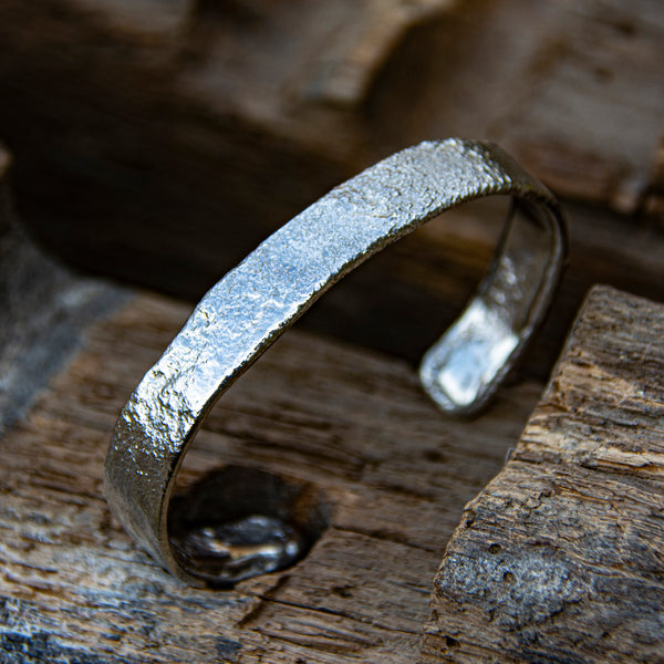 organic texture molten silver jewellery